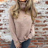 Nowy sweter wełniany ze stójką na jesień i zimę