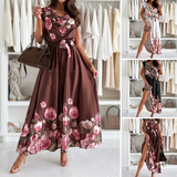 🔥👗Eleganckie sukienki damskie z nadrukiem i dekoltem w serek – idealne na każdą okazję✨